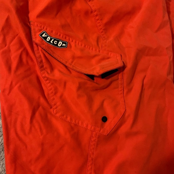 Mens Volcom Pure Function Orange Swim Trunks - Picture 4 of 4